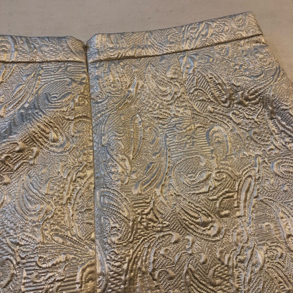 J. Crew Origami Skirt in Metallic Matelasse Mini Wrap Front - Cream Size 4, 8 - Picture 8 of 16
